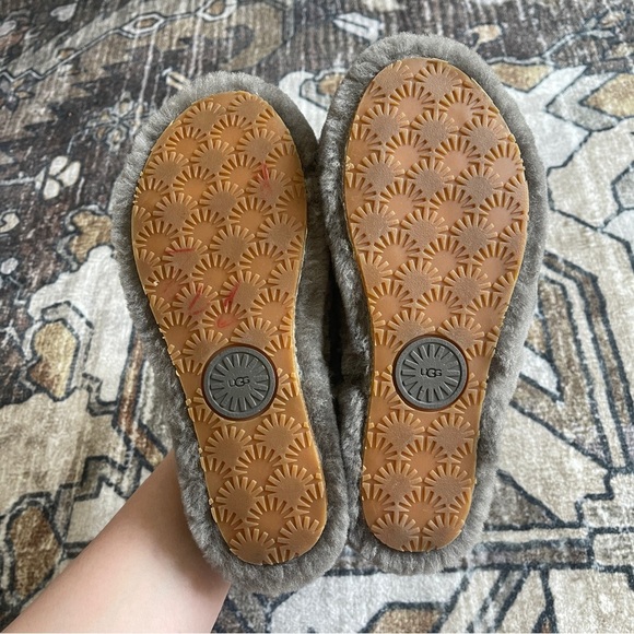 Ugg Fluff Yeah Slide On Gray Slippers Platform Fuzzy - Picture 6 of 7